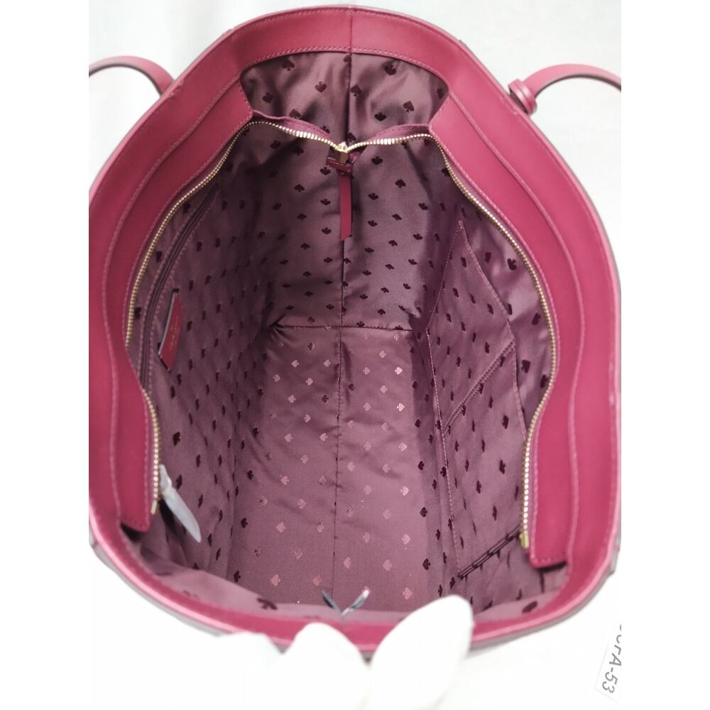 Kate Spade New York Lalena Blackberry Leather Pocket Large ote - NWT $429 - Picture 11 of 16